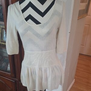 Boston Proper Cream Scoop Neck Sweater